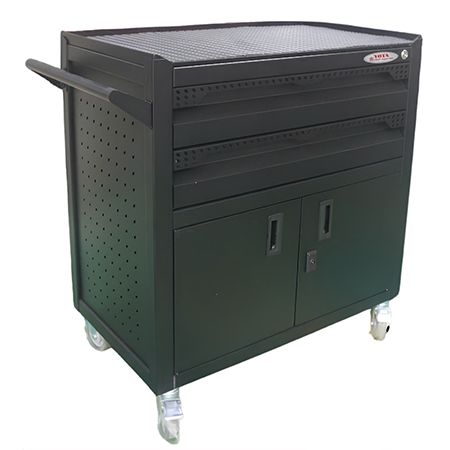 Tủ dụng cụ 2 ngăn kèm hộc đôi bên dưới có khóa Y02HR - Màu đen