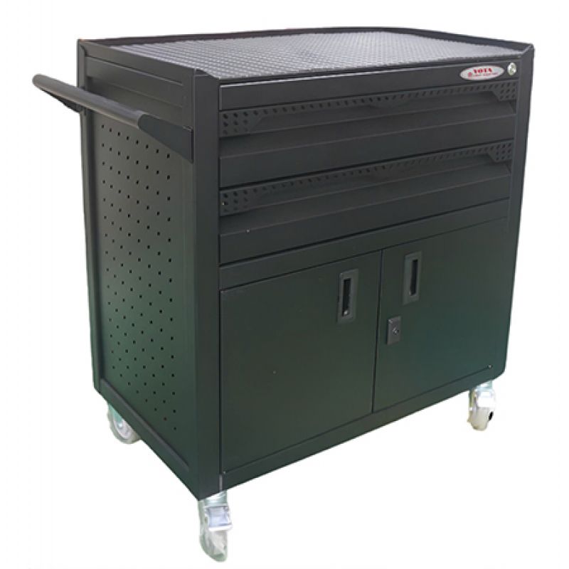 Tủ dụng cụ 2 ngăn kèm hộc đôi bên dưới có khóa Y02HR - Màu đen