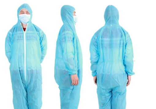 Áo liền quần phòng dịch màu xanh