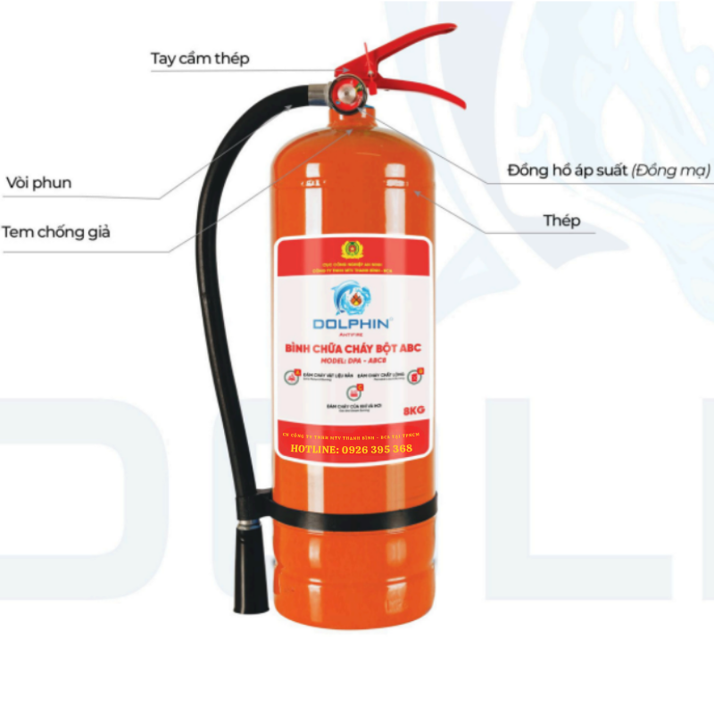 Bình chữa cháy Bột ABC Dolphin - DPA- ABC8